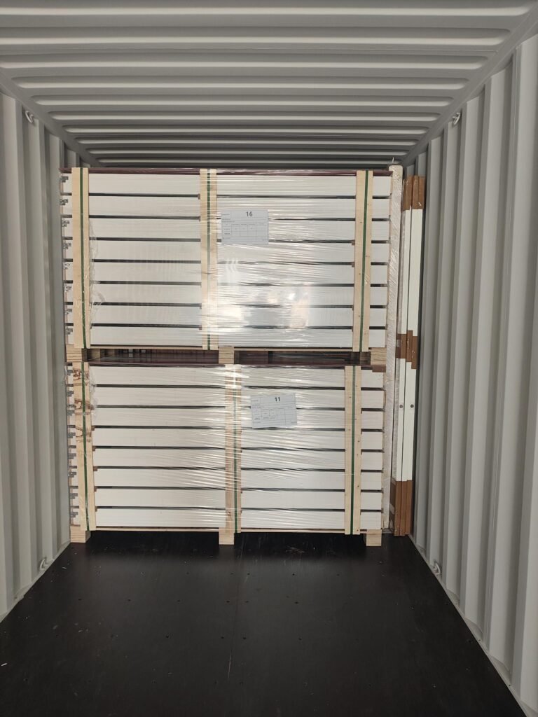 A container stacked with cargo