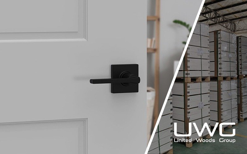 A black interior door handles