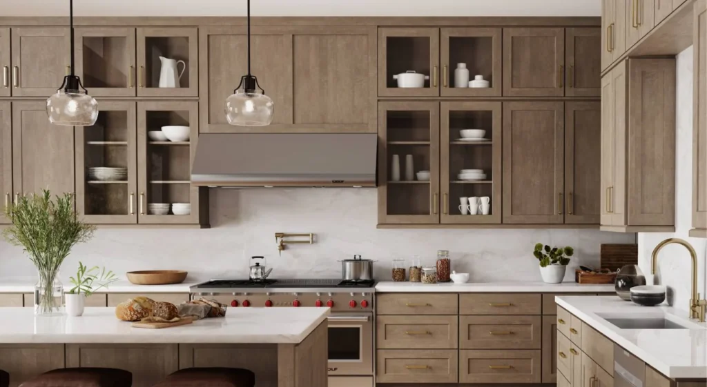 Walnut cabinets