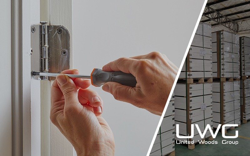 Install the hinge with a screwdriver