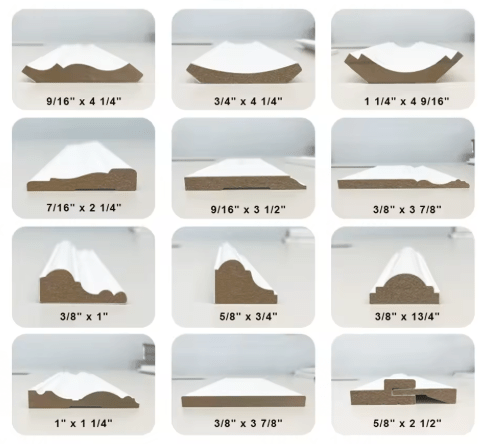 MDF moulding in various sizes and shapes