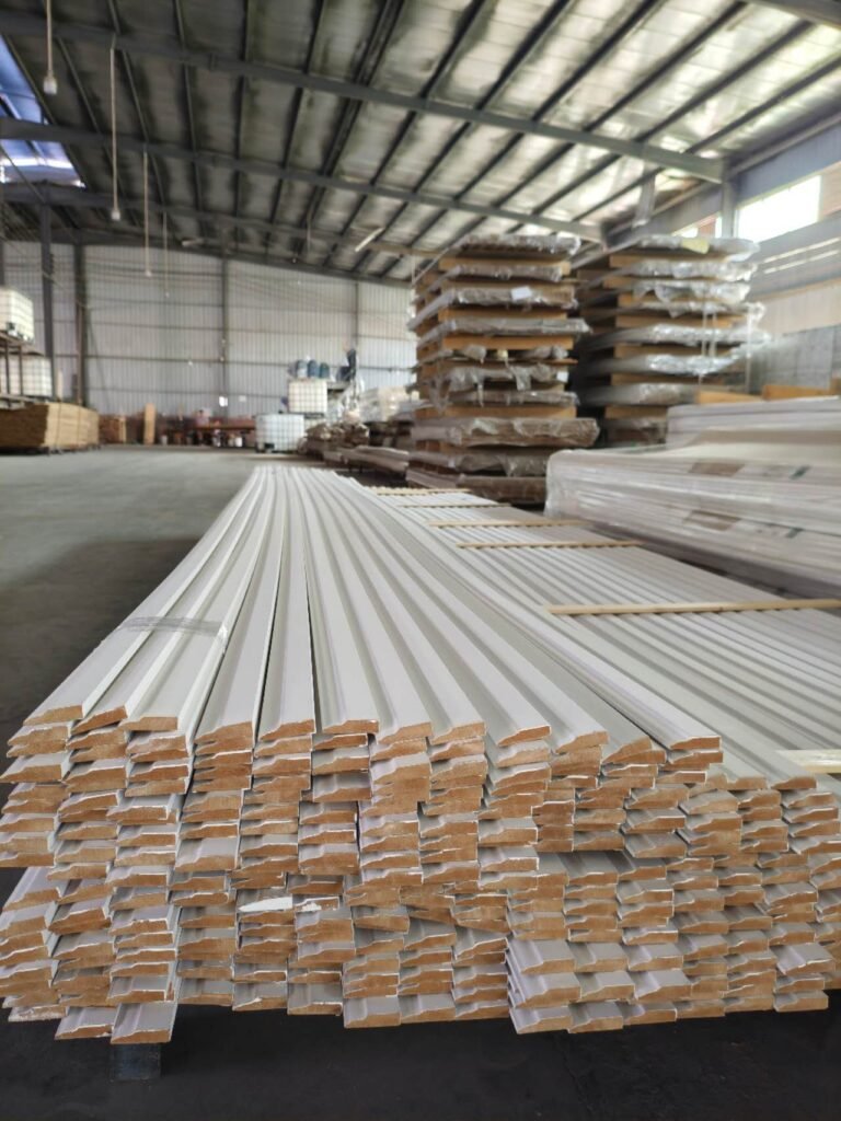 Mouldings stacked in the UWG factory