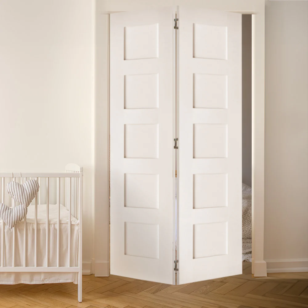 5 panel bi-fold shaker door