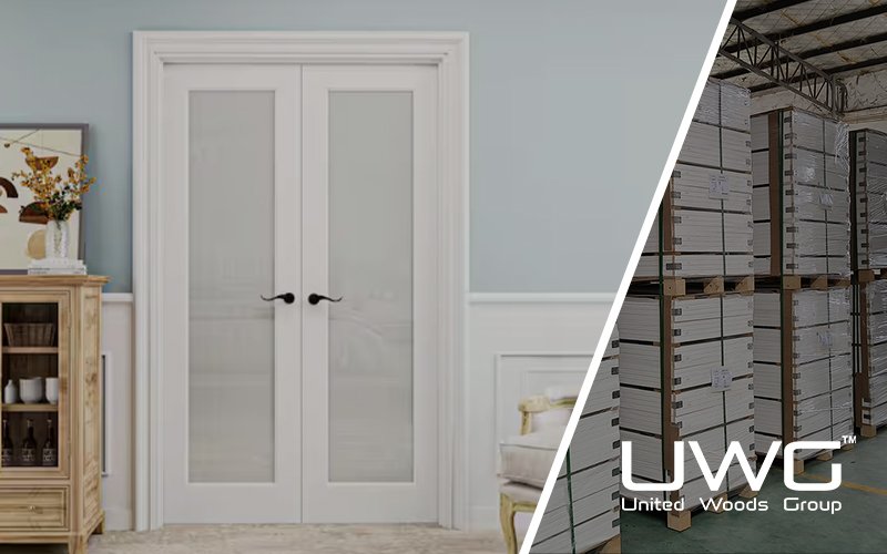 Frosted Glass Double Doors