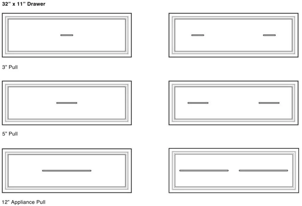 Cabinet Drawer Handle Dimensions (in mminches)