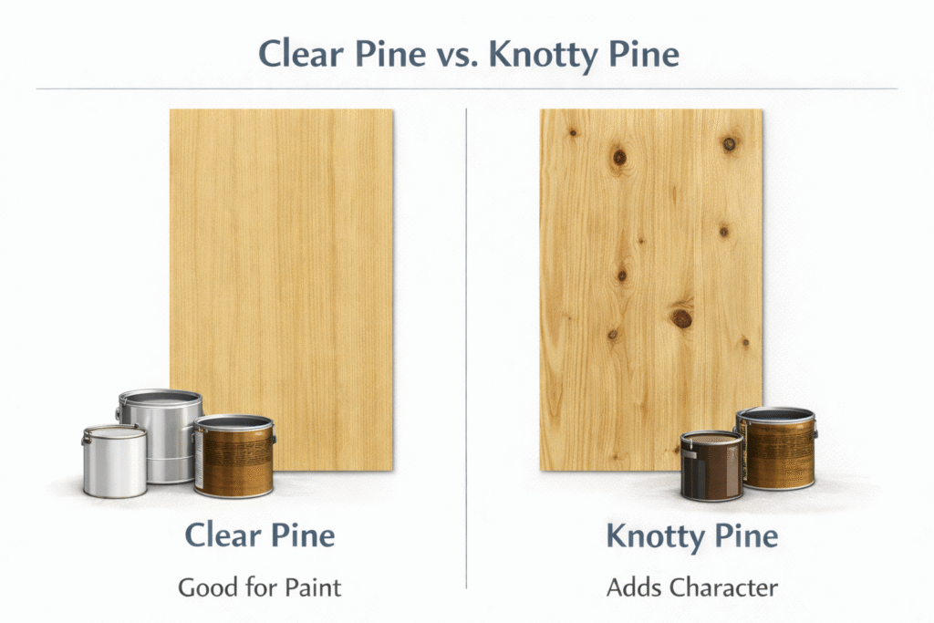 Clear Pine vs. Knotty Pine