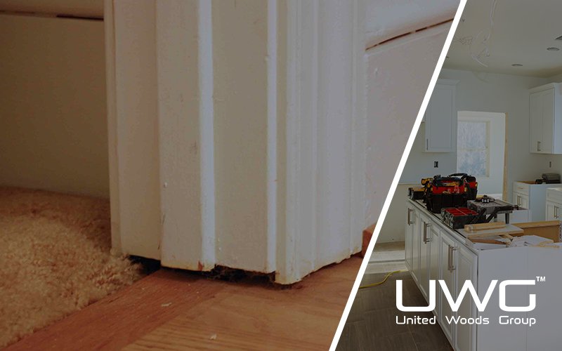 There is a gap at the bottom of the door frame