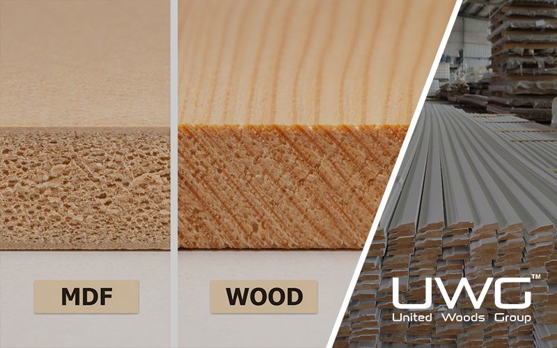 Cross section photo of MDF vs wood