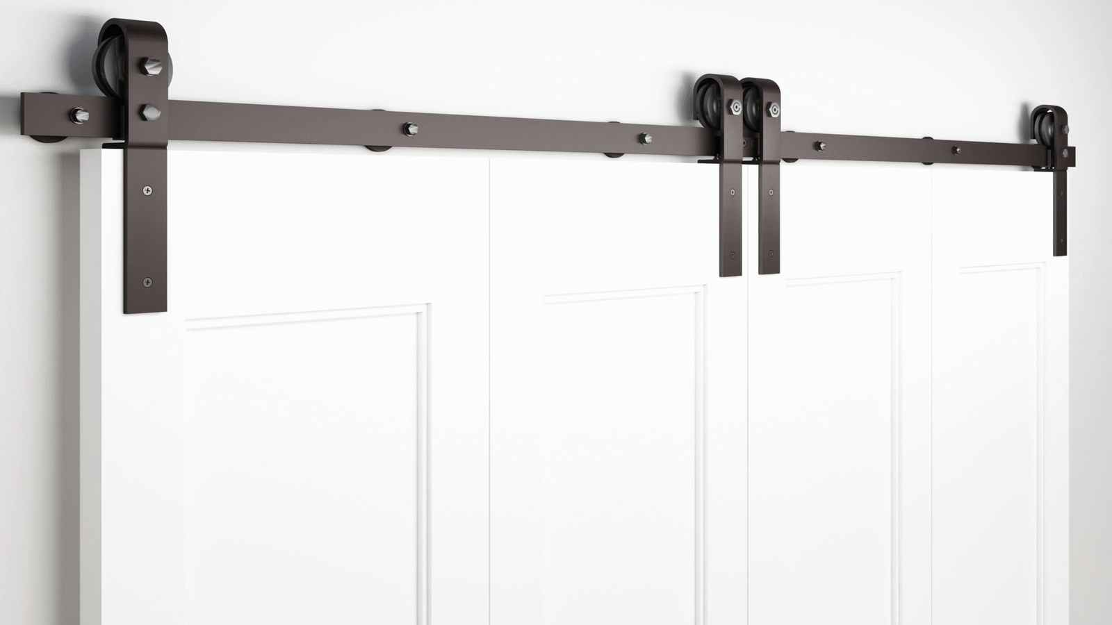 White Barn Door with Matte Black Hardware