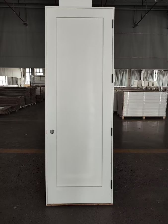 The photo of a prehung door