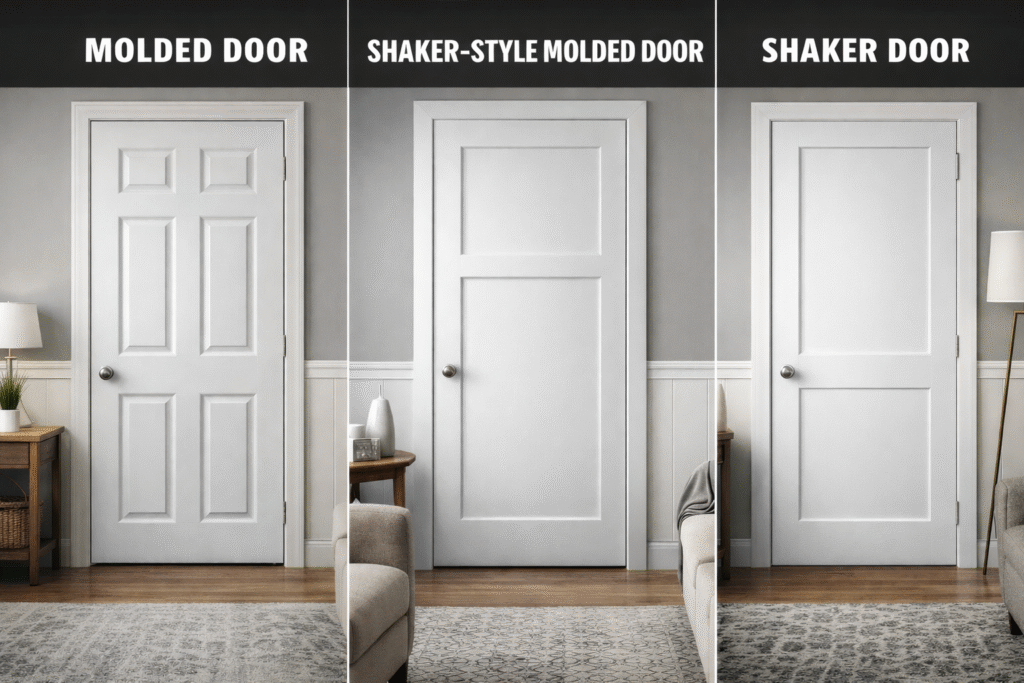 Molded Doors VS Shaker Doors VS Shaker-Style Molded Door